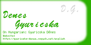 denes gyuricska business card
